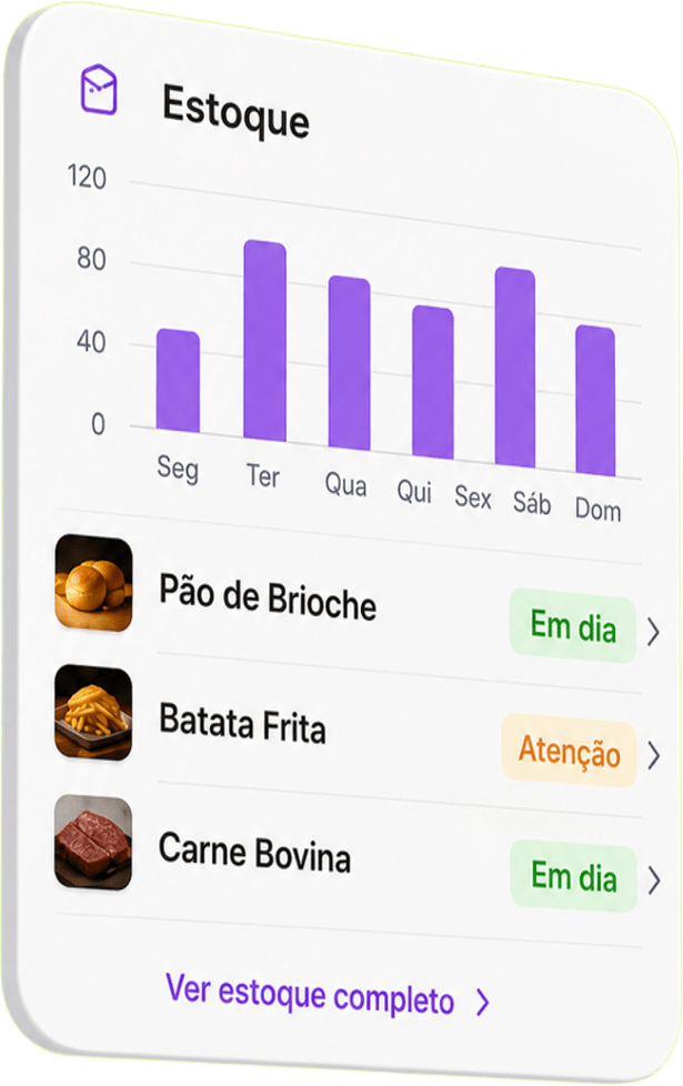 Controle de estoque do SóPede.ai